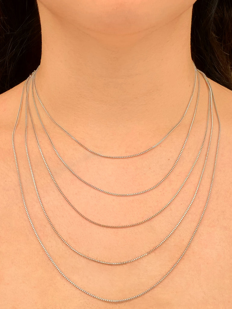 Cadena Delgada 1.2 mm Oro Blanco 14k