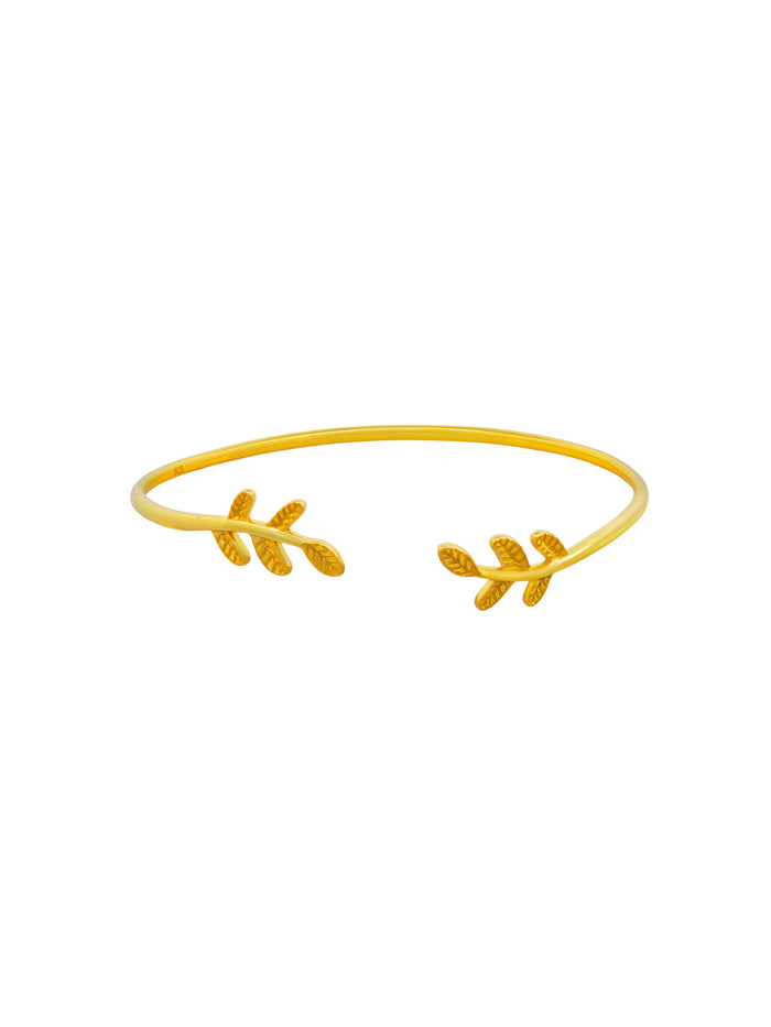 Brazalete Abierto Con Dos Hojas