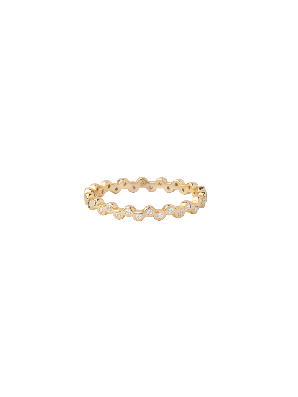 Anillo Delgado Zirconias En ZigZag