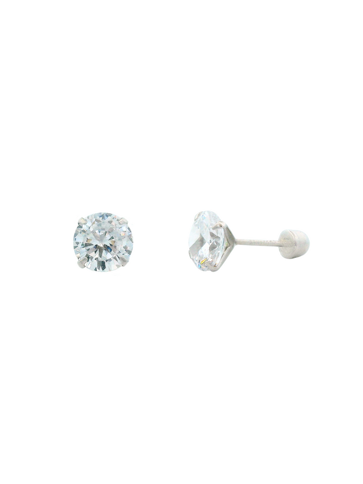 Broquel Zirconia Oro Blanco 14k