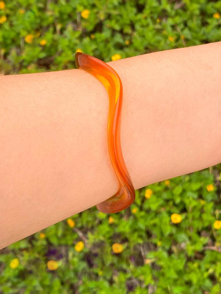 Brazalete Cerrado Ondulado Naranja