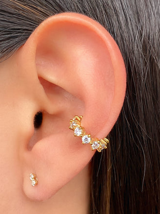Ear Cuff Zirconias Rombo
