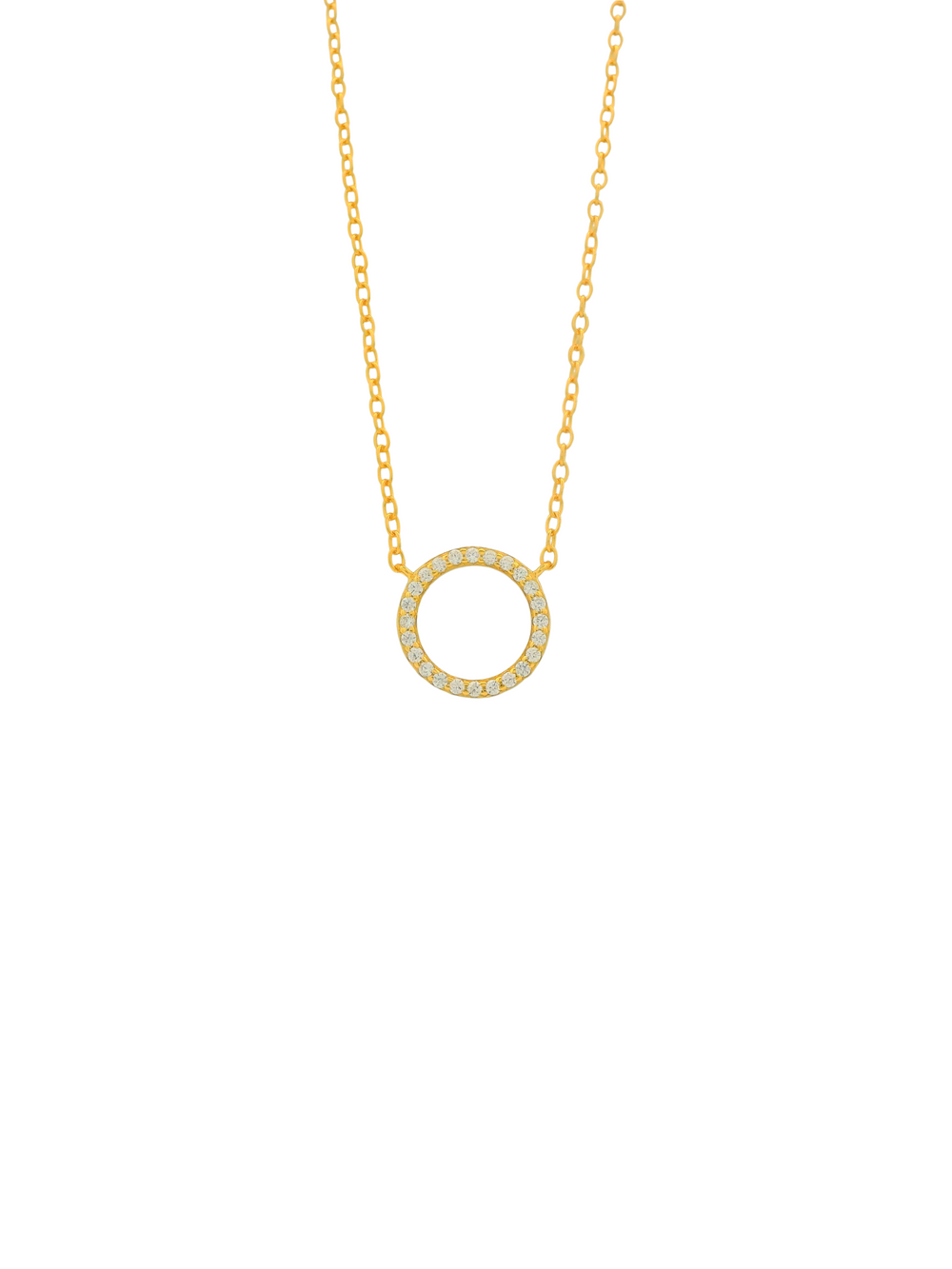 Collar Con Dije Contorno Circulo Con Zirconias