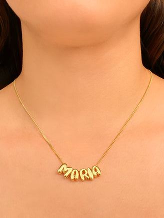 Personaliza Tu Collar Con Inicial Mini Bubble Dorado