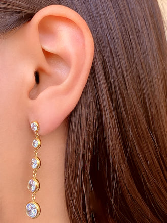 Par Arete Tira De Zirconias Redondas