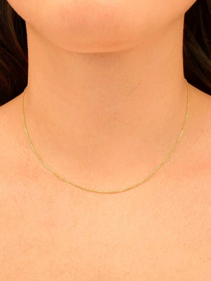 Collar Delgado Brillante 1 mm Oro 10k