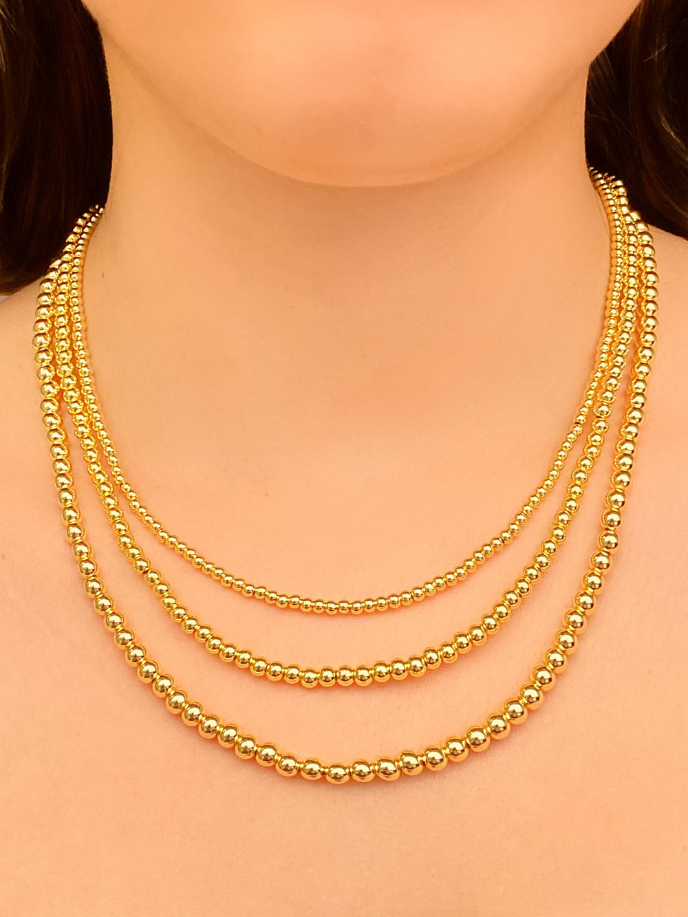 Collar Bolitas Doradas