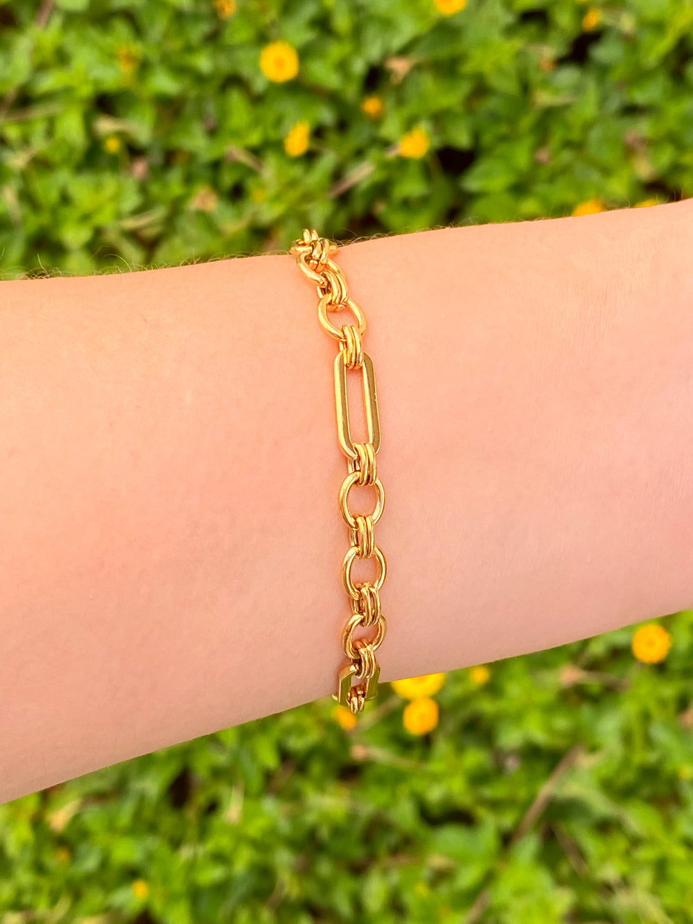 Pulsera Eslabon Tipo Clip y Ovalado