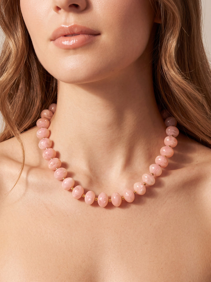 Collar Chunky Bolitas Con Bolitas Doradas