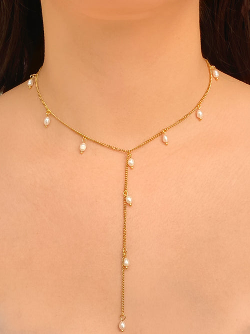 Collar Corbatin Con Mini Perla