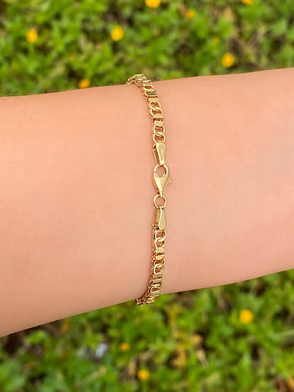 Pulsera Eslabones Enlazados 5 mm Oro 14k