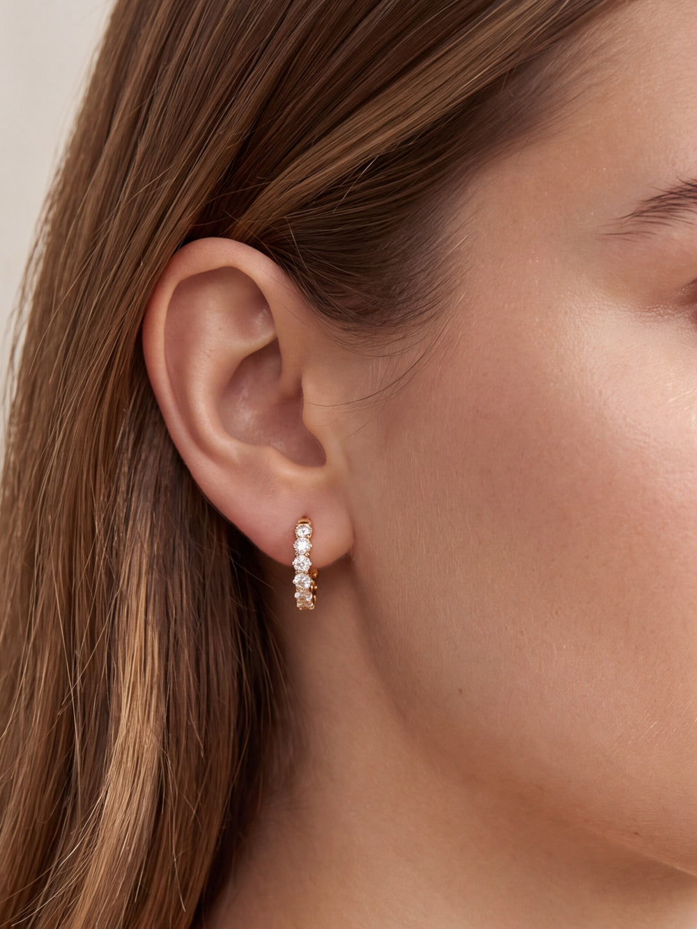 Par Arracada Con Zirconias Interiores 19 mm