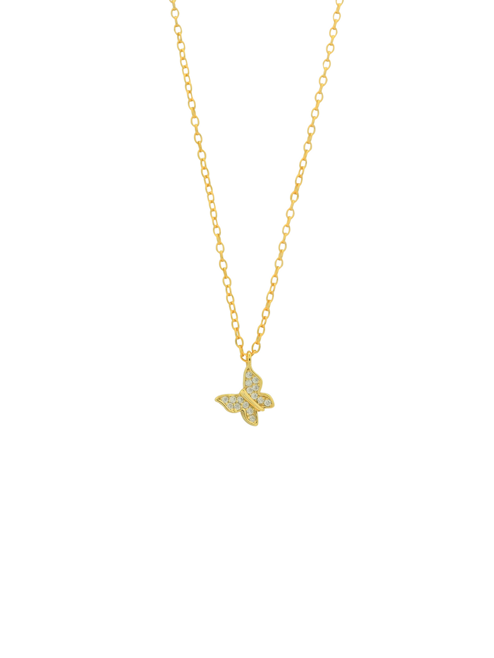 Collar Con Mini Mariposa Zirconias
