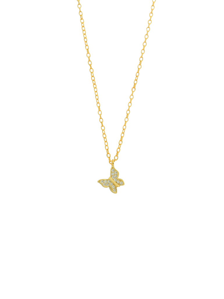Collar Con Mini Mariposa Zirconias
