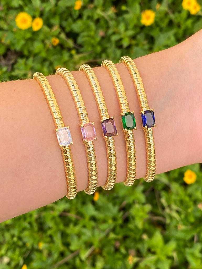 Brazalete Con Baguette Rectangular