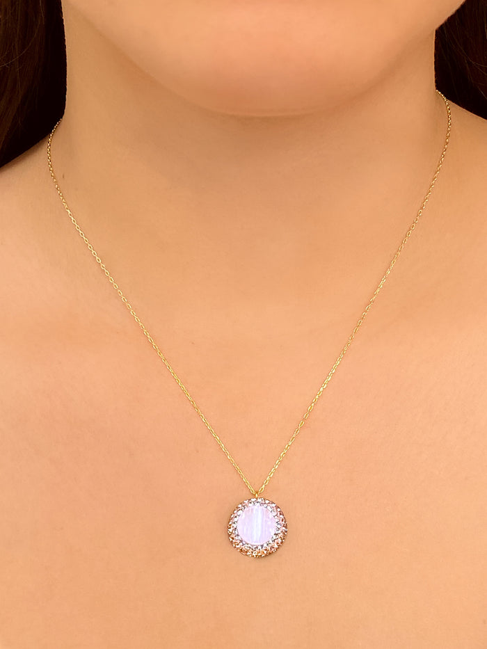 Collar Dorado Con Piedra Selenita RoseGold
