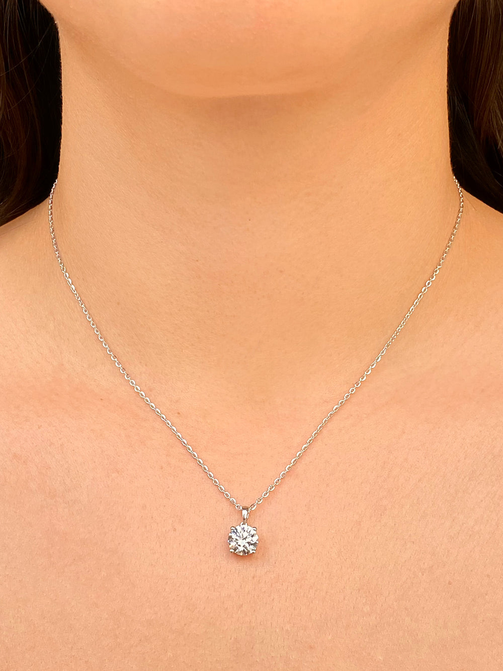 Collar Dije Solitario 1.50 Quilates Diamante Lab Grown
