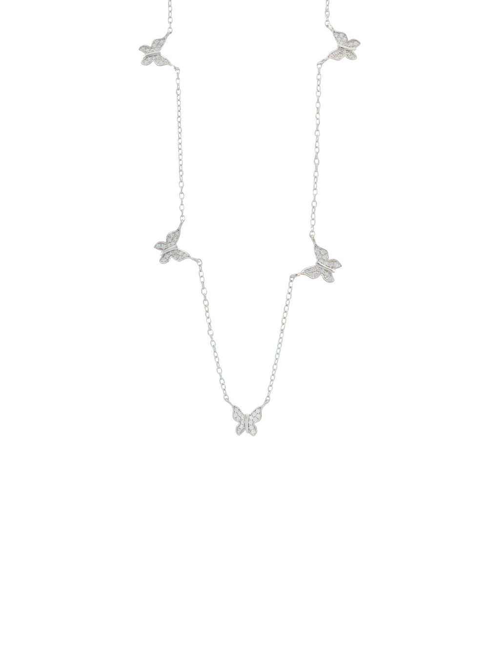 Collar Cinco Mariposas Zirconias