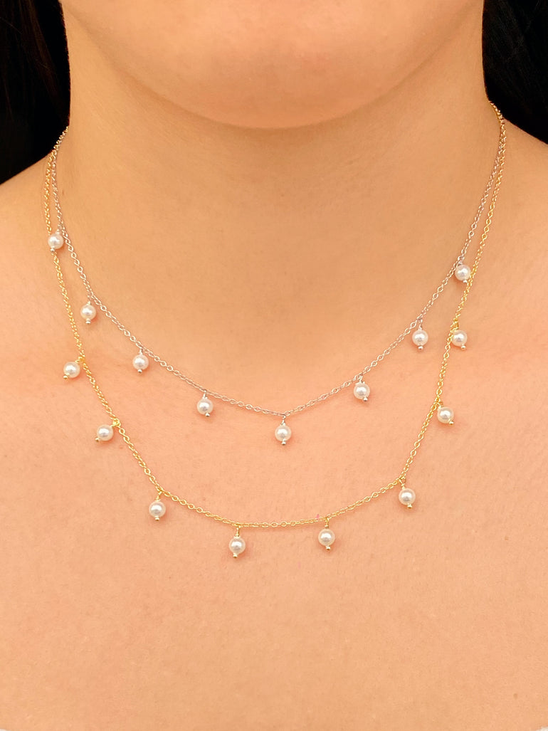 Collar Con Perlitas Colgantes