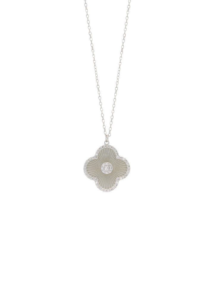 Collar Flor Con Borde Zirconias