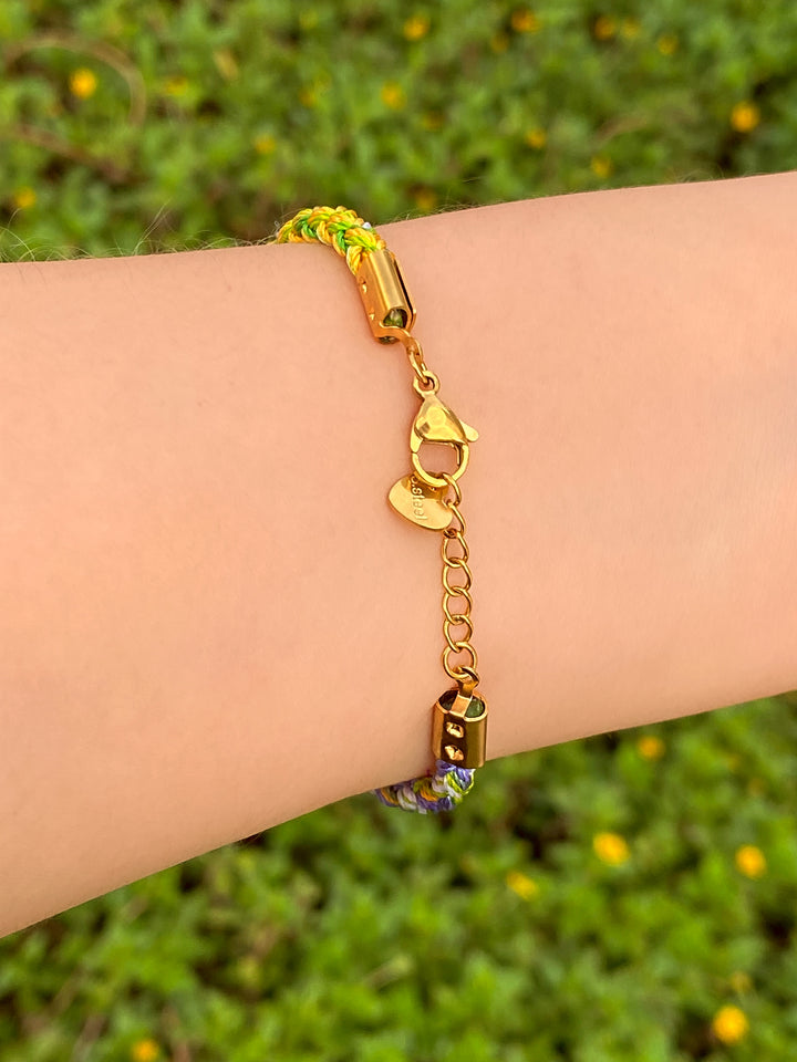 Pulsera Multicolor Con Dije Piña, Cereza y Perla