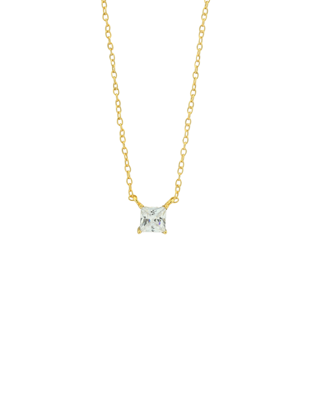 Collar Con Zirconia Cuadrada 5 mm