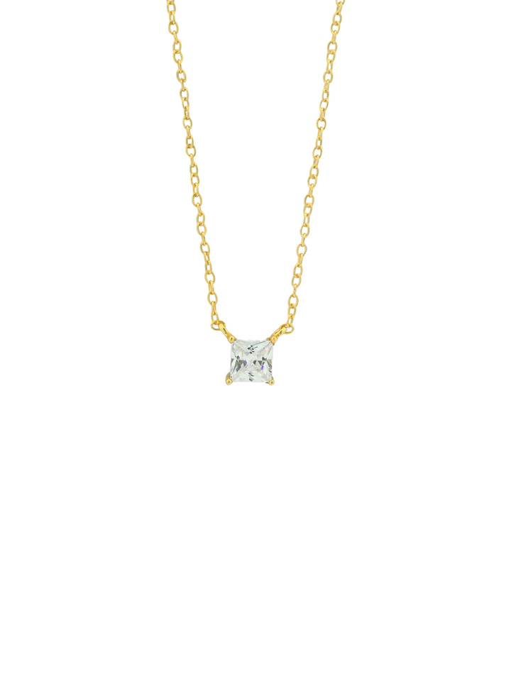 Collar Con Zirconia Cuadrada 5 mm