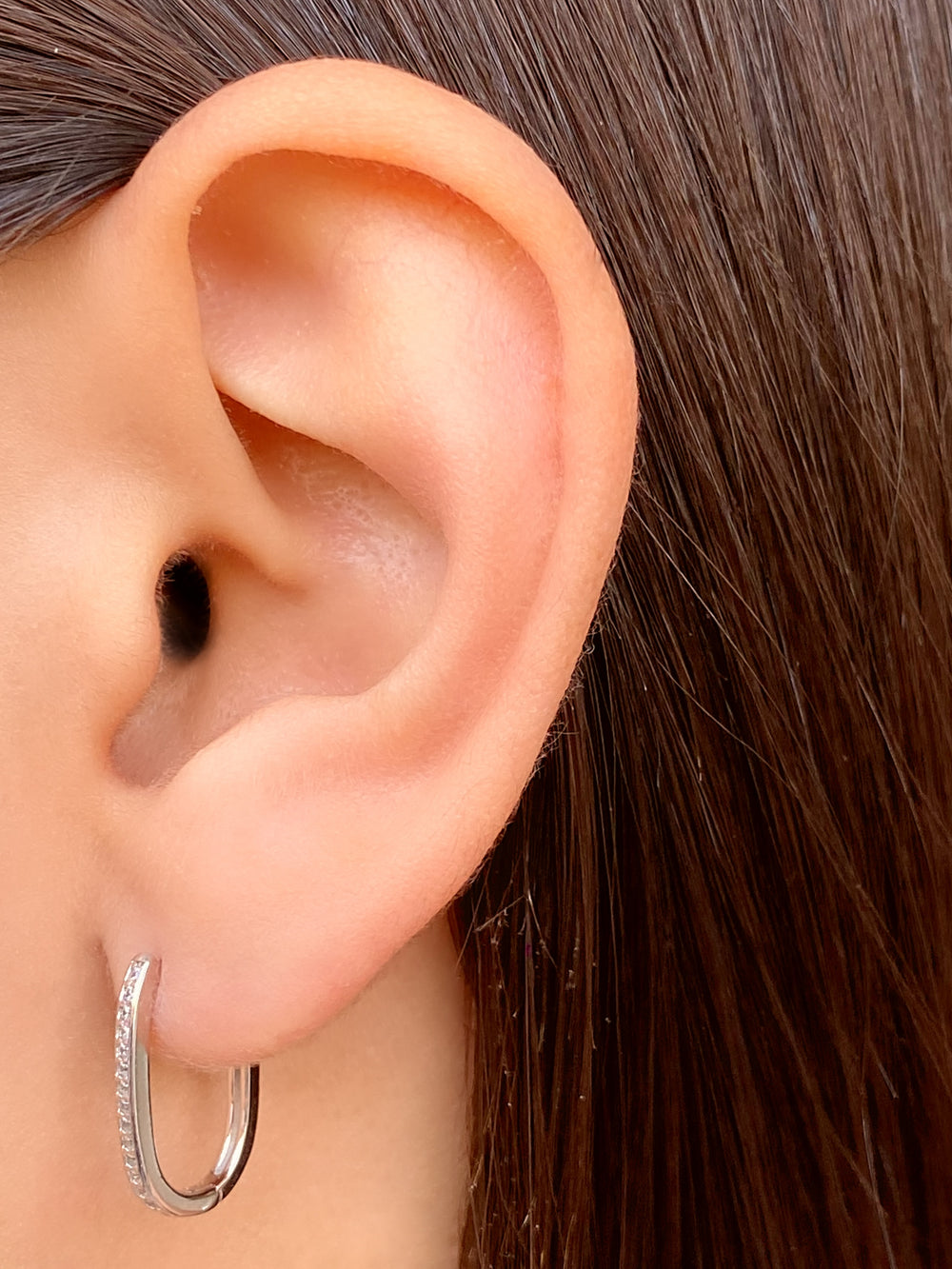 Par Arracada Zirconias Forma U 17 mm