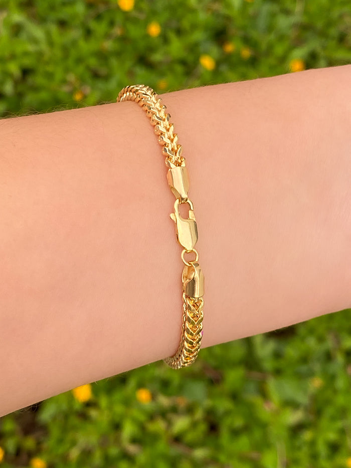 Pulsera Tipo Espiga Oro 14k