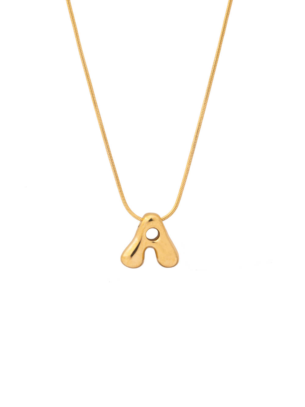 Collar Delgado Inicial Bubble Dorado