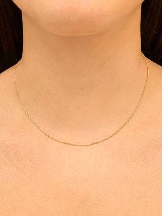 Cadena Delgada Eslabón 1 mm Oro 14k