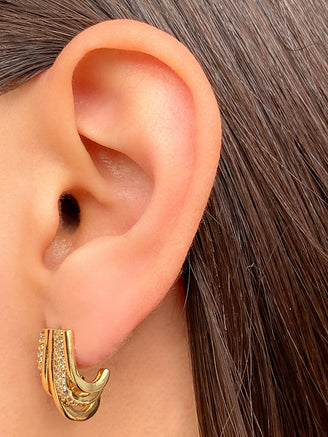 Par Arete Lineas Con Zirconias