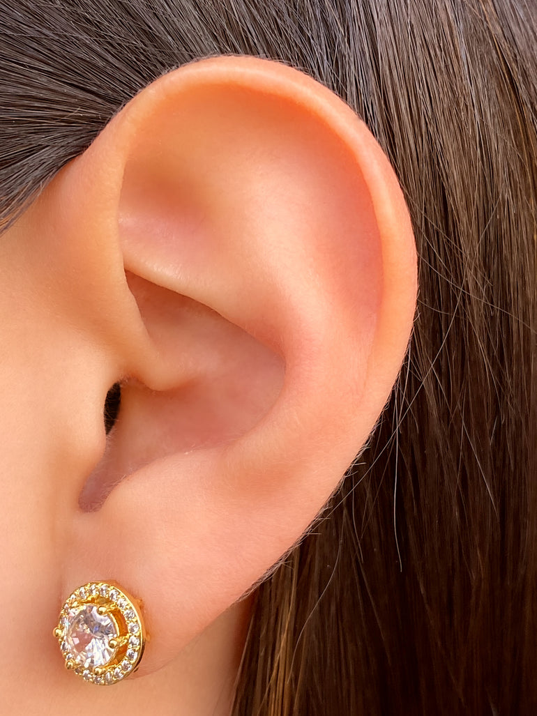 Par Arete Circulo Con Zirconias