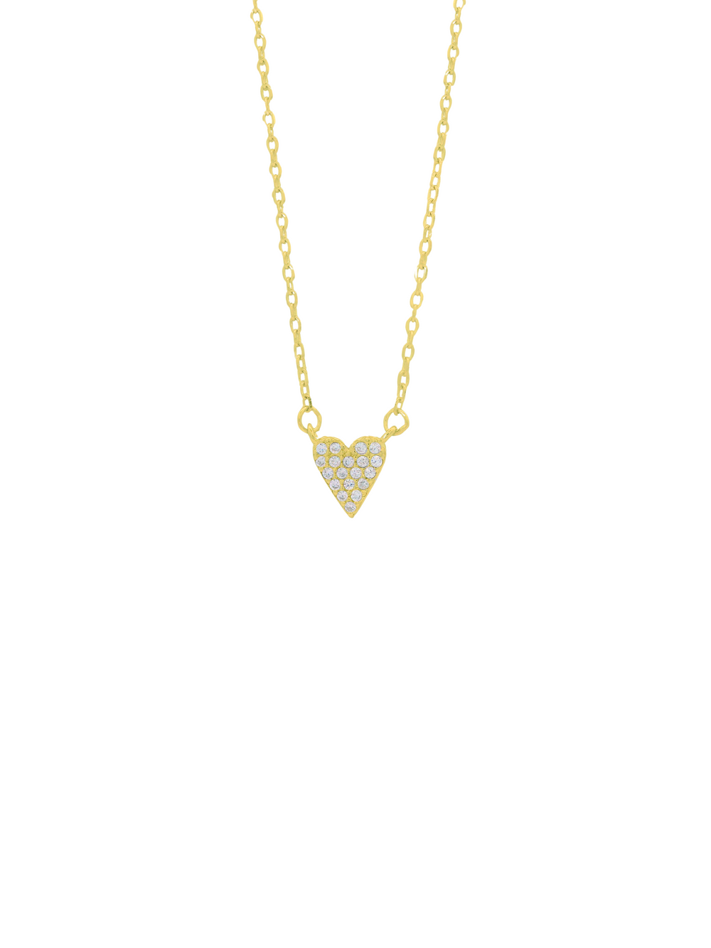 Collar Con Corazon Delgado Zirconias