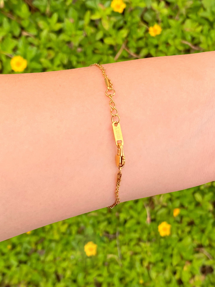 Pulsera Doble Cadena Con Zirconia