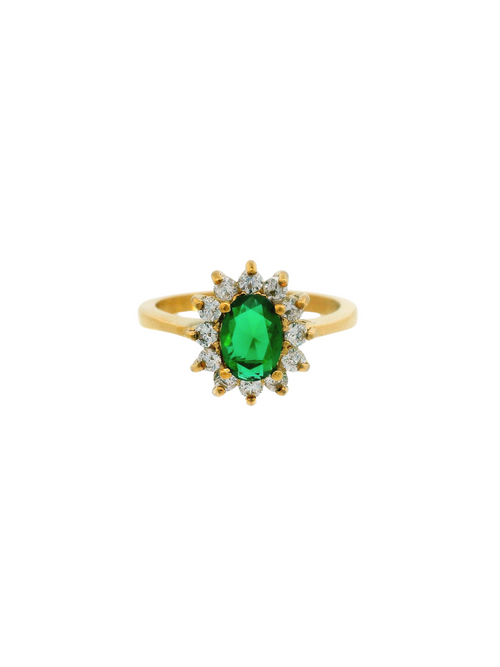 Anillo Con Zirconia Verde