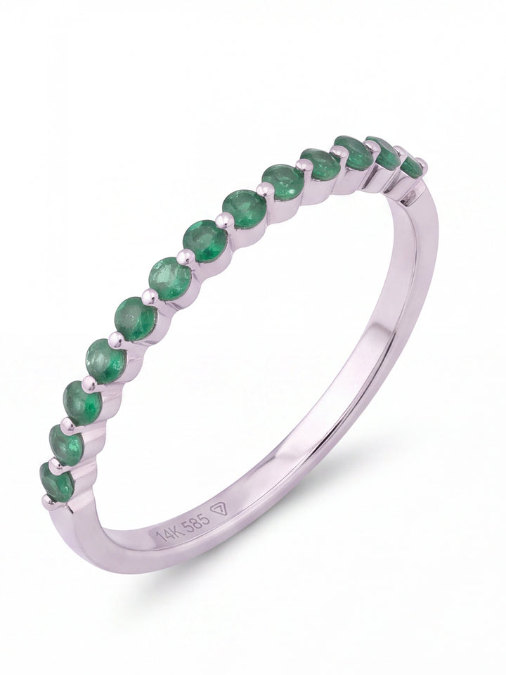 Anillo Corte Round 0.22 Ct Esmeralda Natural