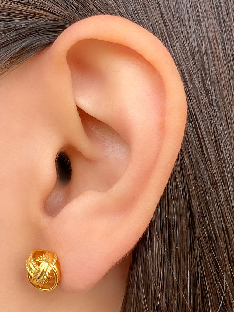 Par Arete Mini Nudo Tres Circulos