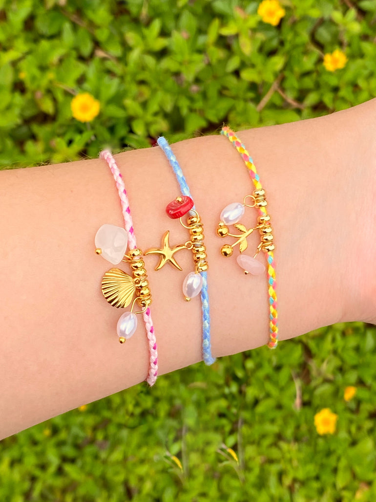 Pulsera Hilo Colores Con Dijes Marinos