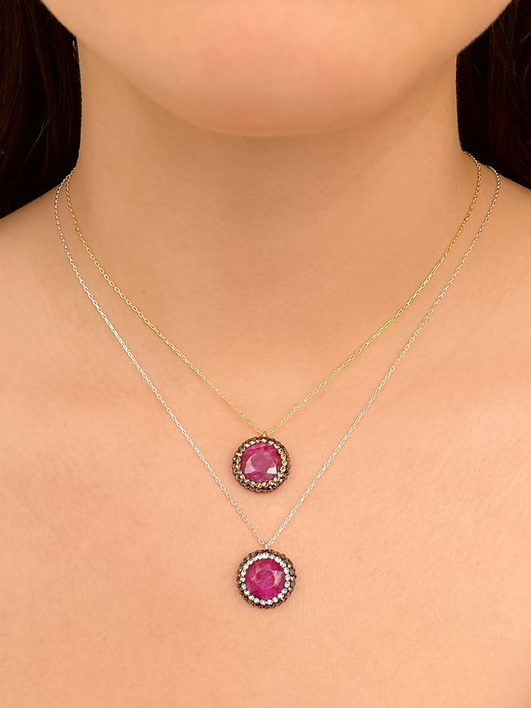 Collar Con Dije Rubi