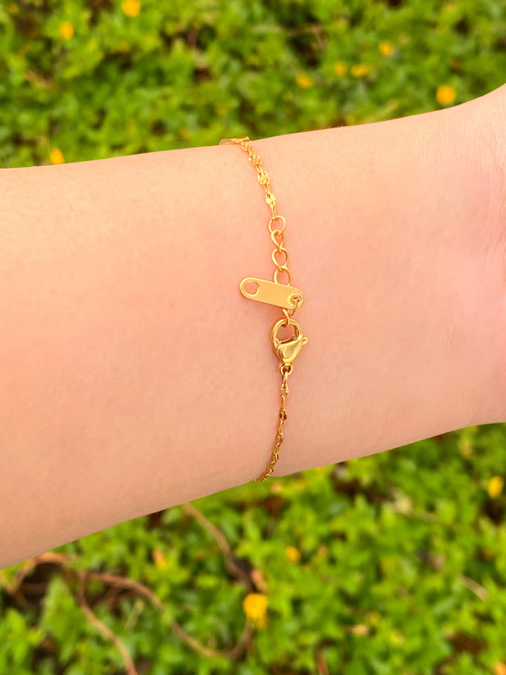 Pulsera Doble Cadena Con Corazones