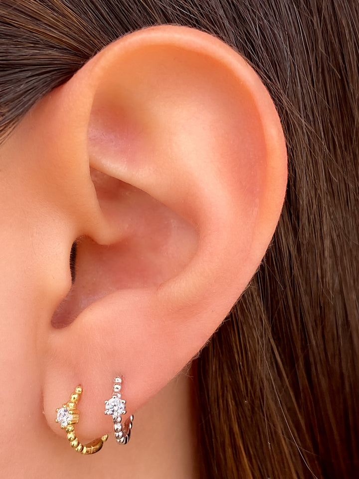 Arracada Bolitas Con Zirconia