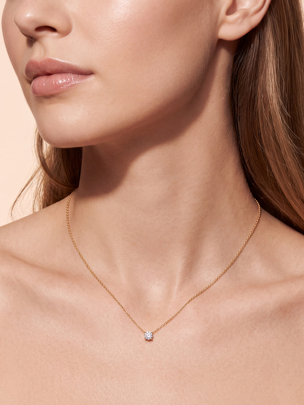 Collar Dije Solitario Diamante Lab-Grown Corte Round 0.50 Ct
