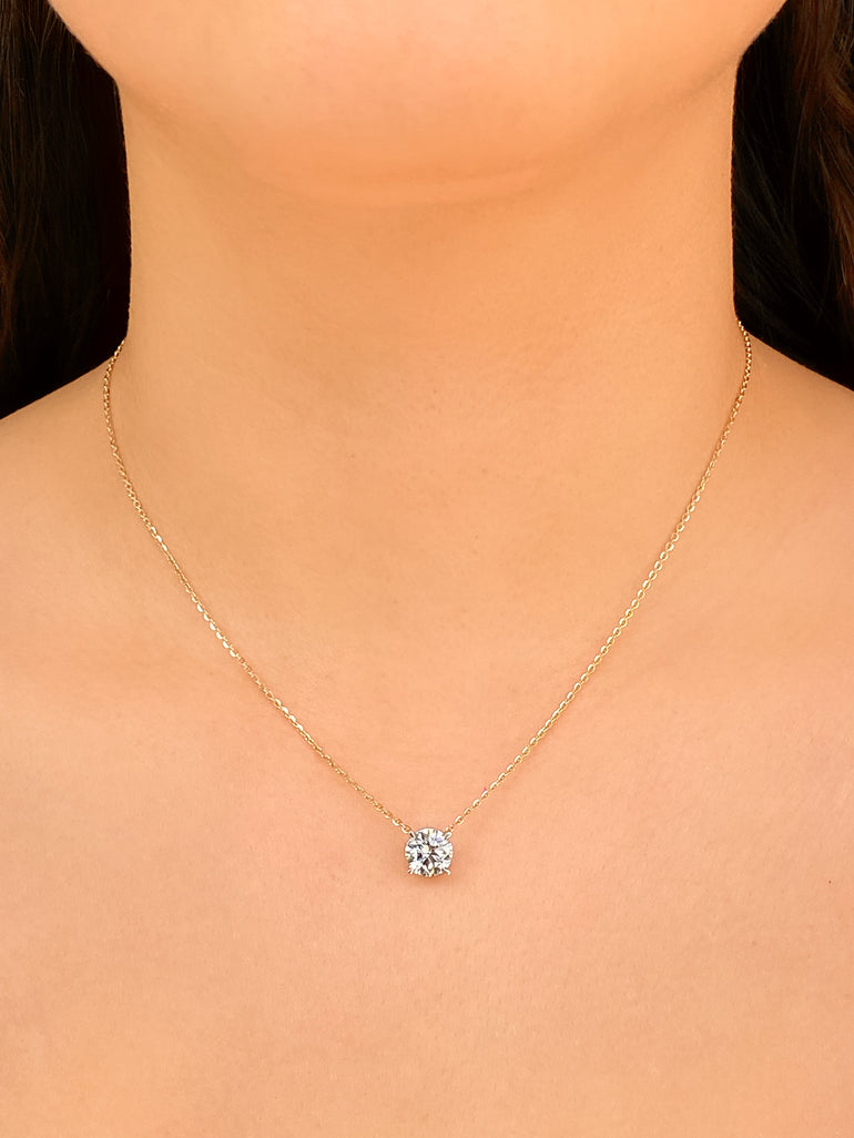 Collar Solitario 1.5 Ct Diamantes Lab Grown