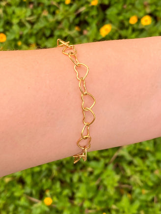 Pulsera Eslabon Contorno Corazon
