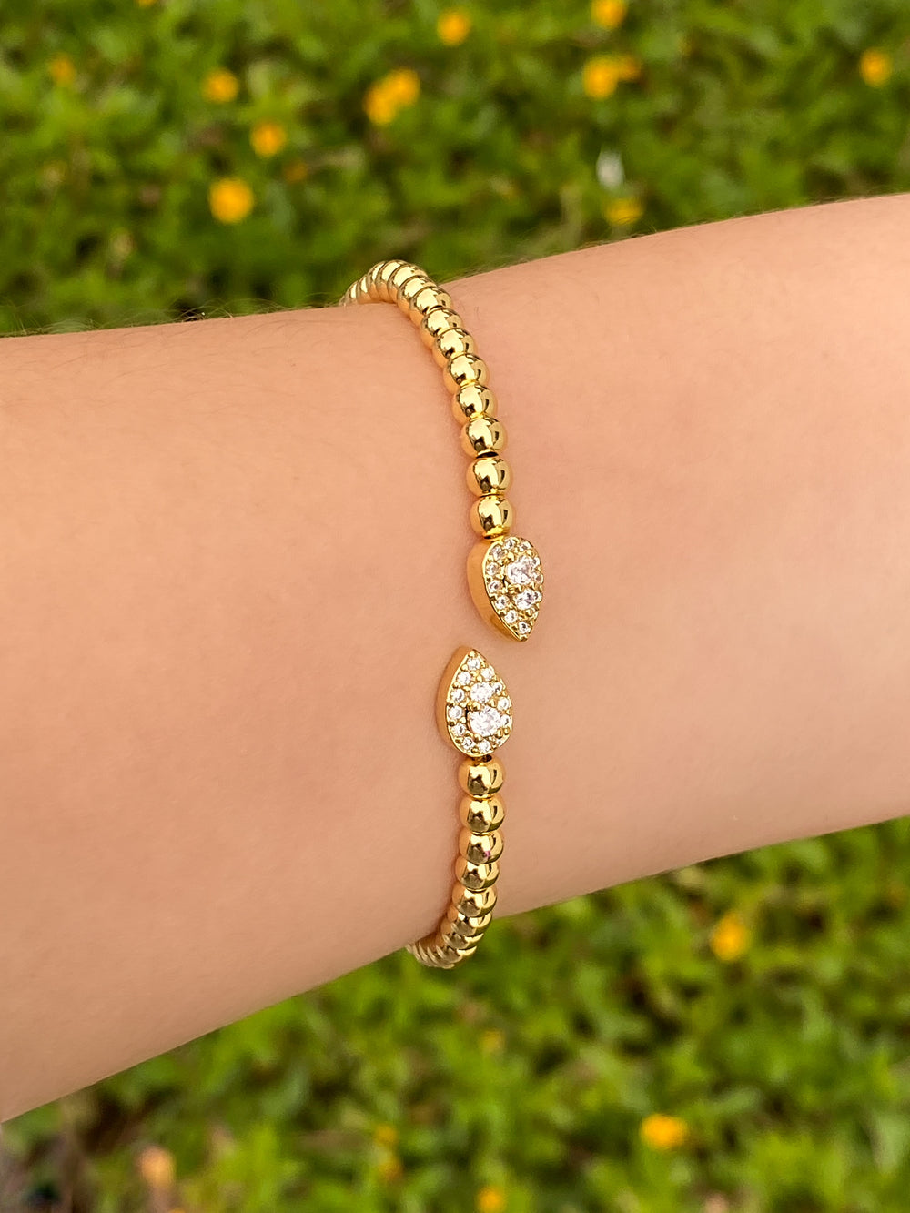 Brazalete Bolitas Con Gota Zirconias