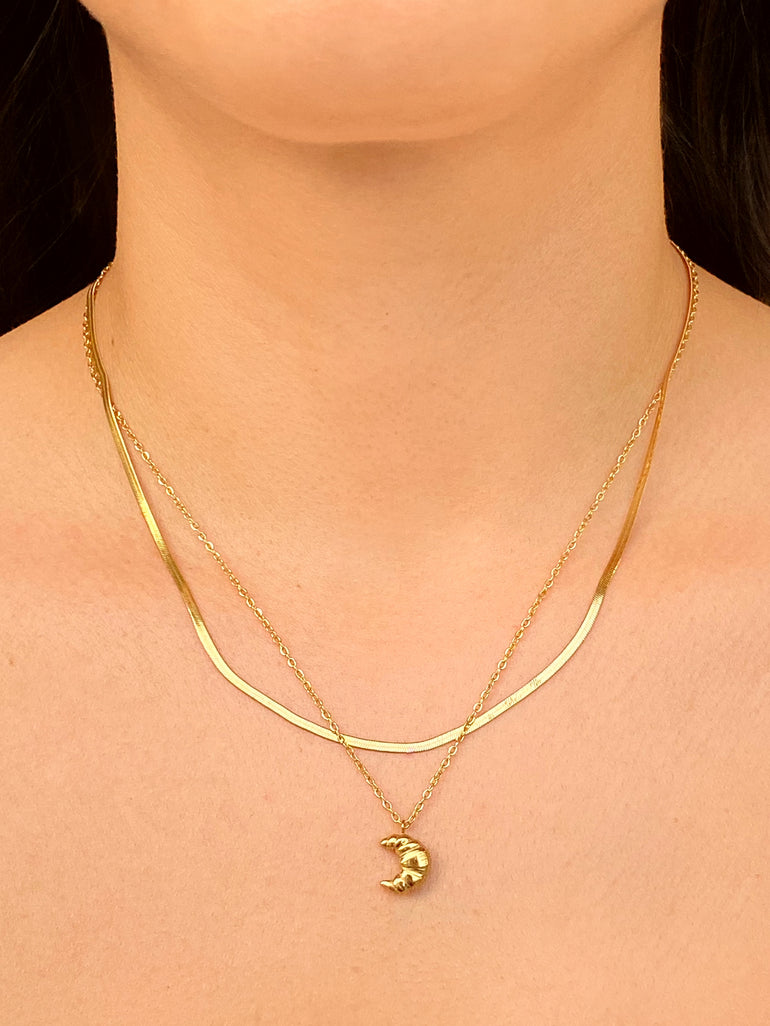 Collar Doble Planchado Con Croissant