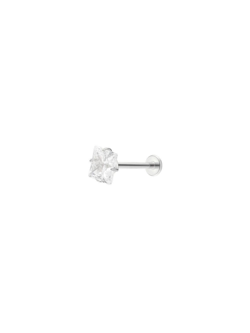 Aretes Zirconia Cuadrada Primera Perforacion Titanio