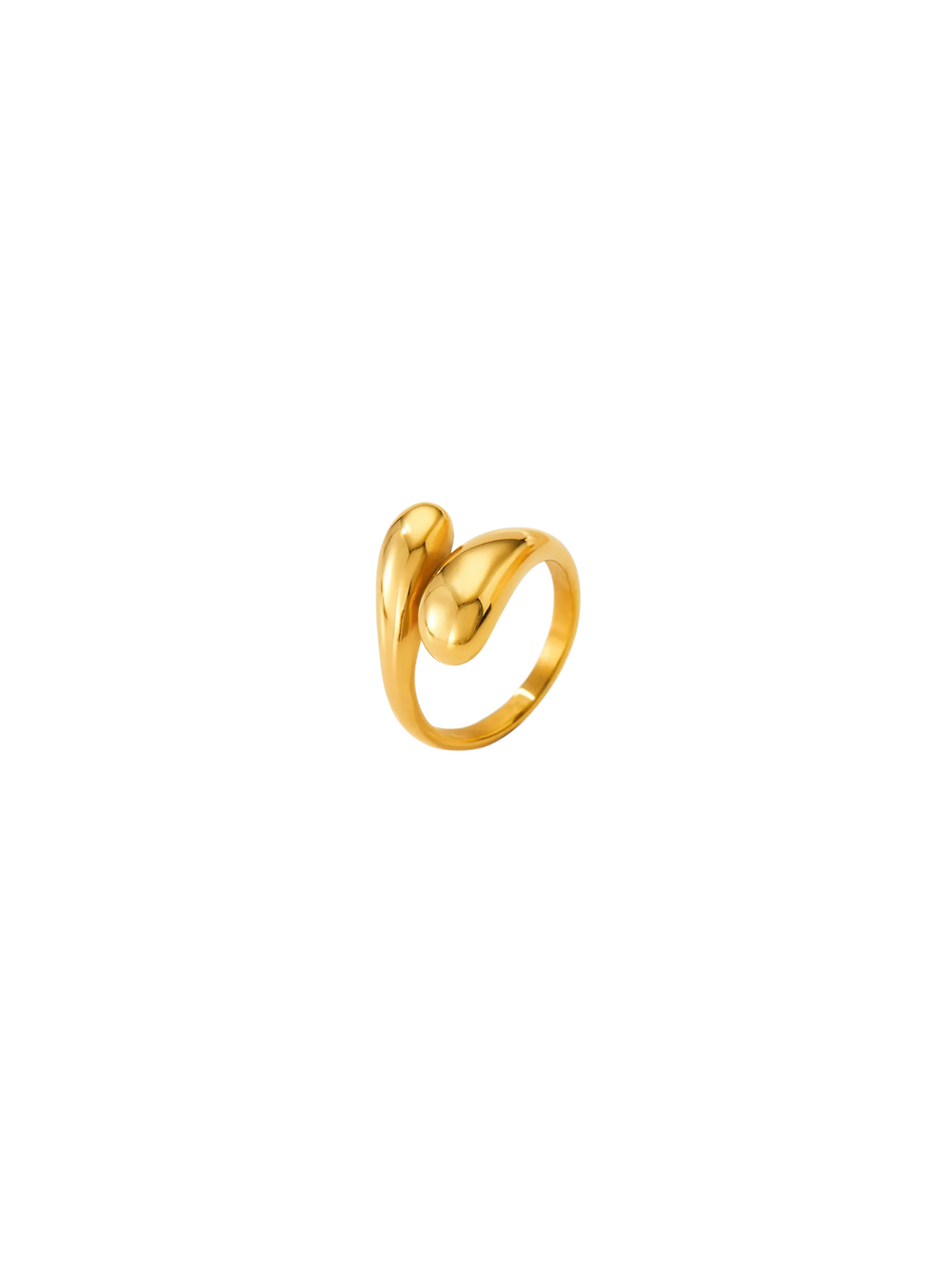 Anillo Dos Gotas Grueso Cruzado
