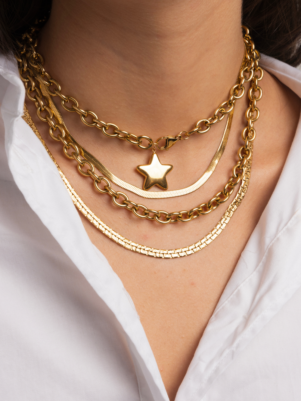 Collar Planchado Dorado 3 mm